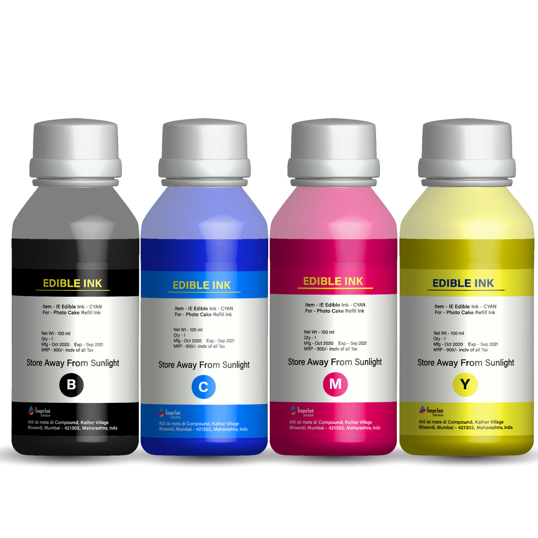 Edible Ink 4 And 6 Colors Set Imprint Solution 0255