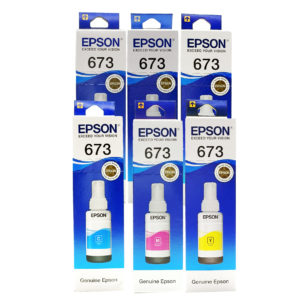 Epson 673 (6731-B 6732-C 6733M T6734-Y T6735-LC T6736-LM) Genuine Ink Bottle Set – 6 Colour Set