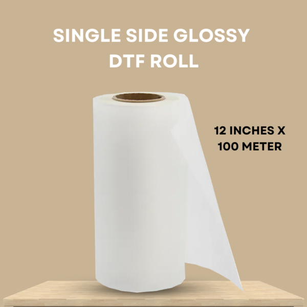 Single Side Glossy DTF Film Roll 12 Inch x 100 Meter