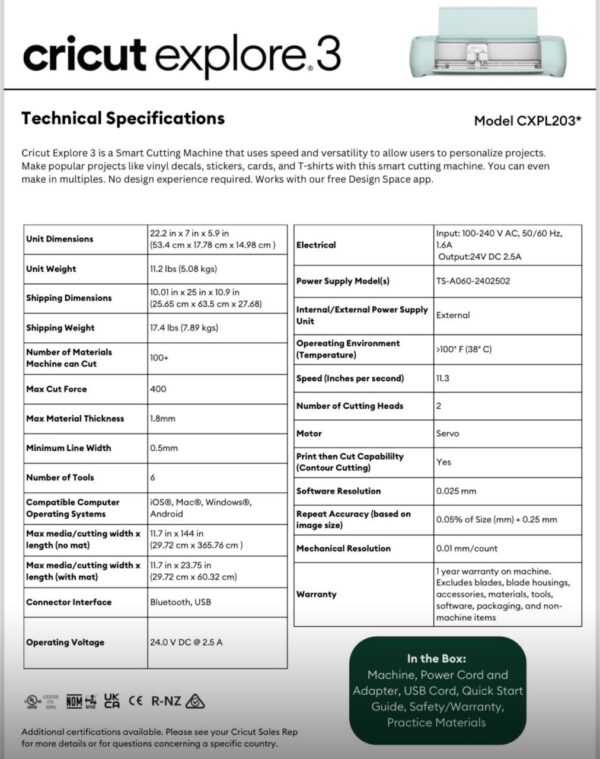 Cricut Explore 3 Machine - DIY Machine Compatible with Matless Cutting Cricut Smart Materials - Image 4